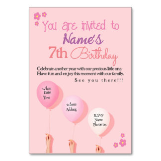 Carte Plat Invitation Anniversaire