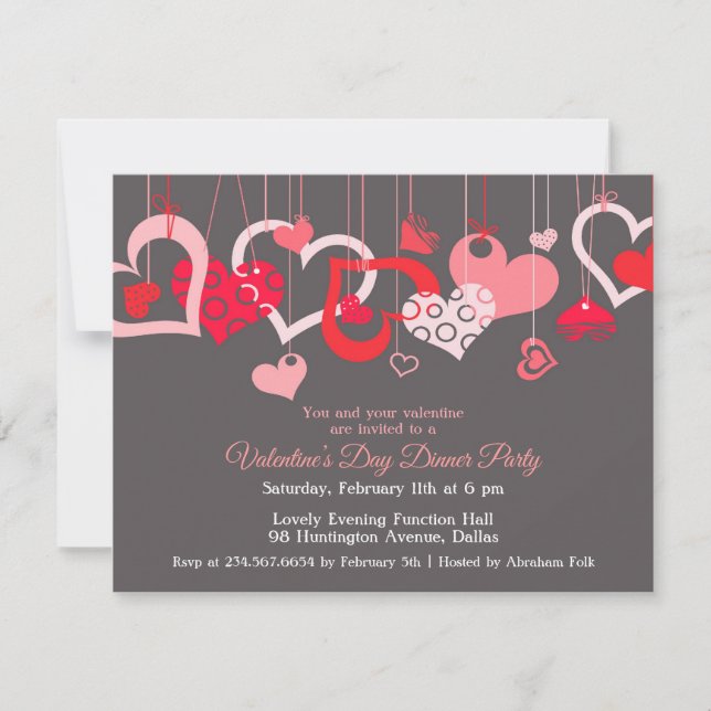 Carte plat Invitation de la Saint-Valentin (Devant)