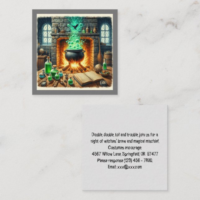 Carte Plat Invitation Halloween (Devant / Derrière)