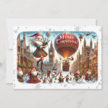 Carte Plat Joyeux Noël 020(ElfSanta)