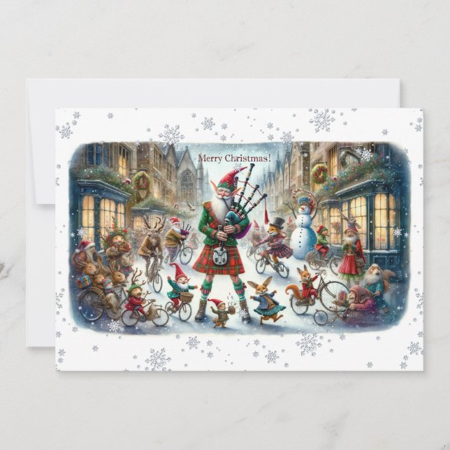 Carte Plat Joyeux Noël 029(ElfSanta) (Devant)