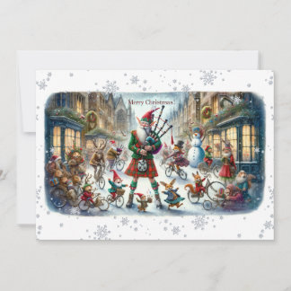 Carte Plat Joyeux Noël 029(ElfSanta)