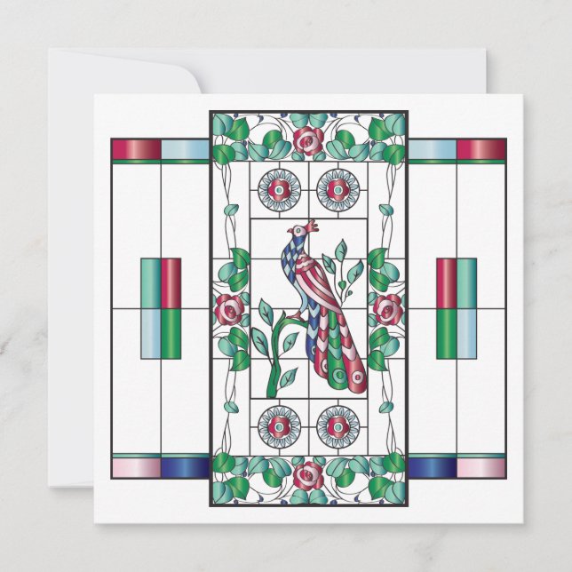 Carte plat Mah Jongg en verre teint Anniversaire (Devant)