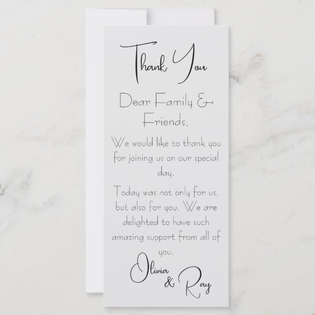 Carte plat Mariage Merci (Devant)