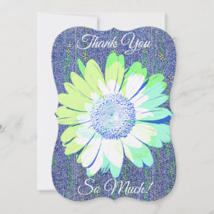 Carte Plat Merci Blue Daisy