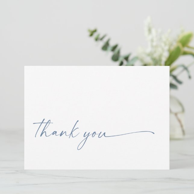Carte Plat Merci Chic + Moderne | Bleu (Debout devant)