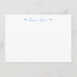 Carte Plat Merci de coeur bleu clair