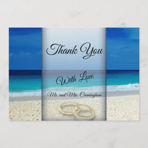 Carte Plat Merci Tropical Beach Wedding & Rings