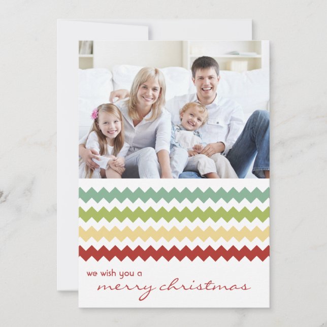 Carte Plat Multi Chevron Chic Family Holiday (Devant)