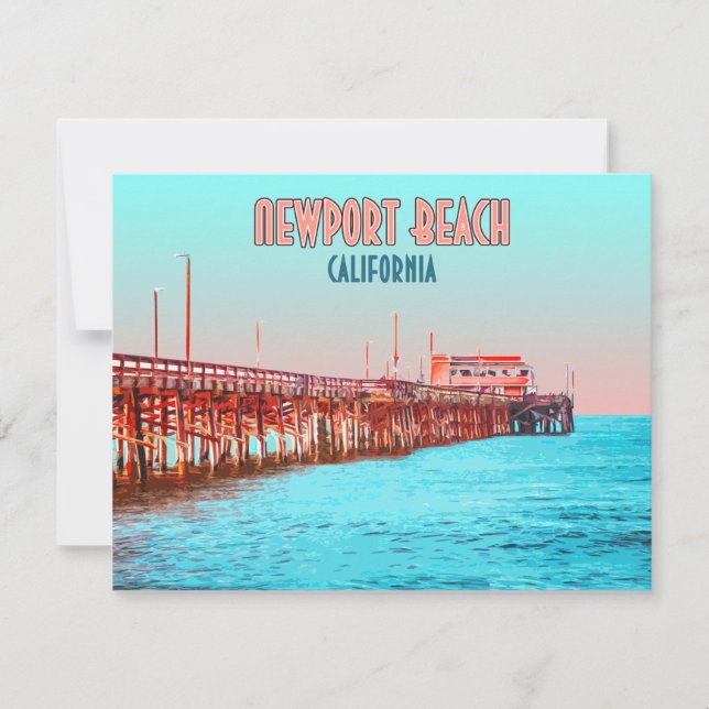 Carte Plat Newport Beach California Balboa Pier (Devant)