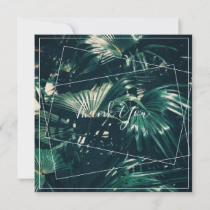 Carte Plat Pale Green Palm Tree Leaf Merci