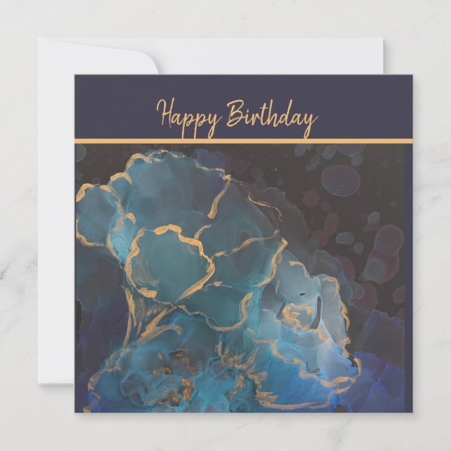 Carte Plat Papiers bleu métallique (Devant)