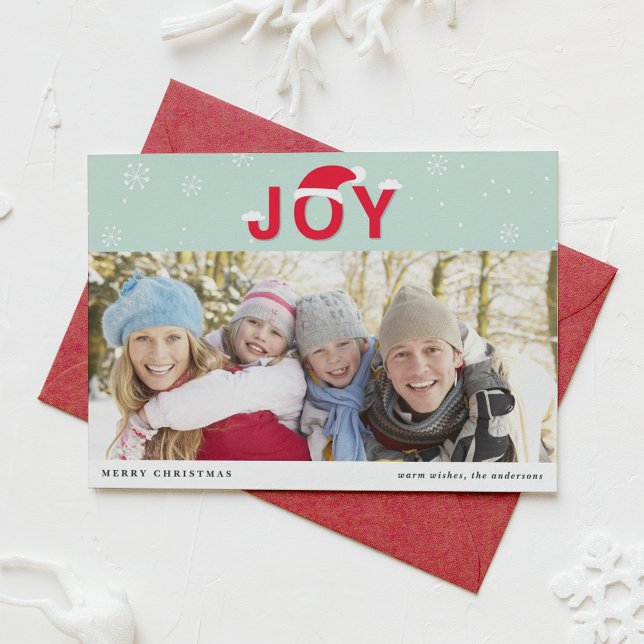 Carte Plat Photo Fête Mint Snow Joy (Créateur téléchargé)