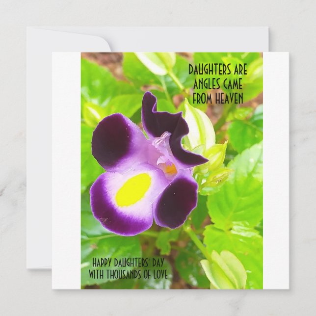 CARTE PLAT POUR LA JOURNÉE DE LA FILLE (Devant)