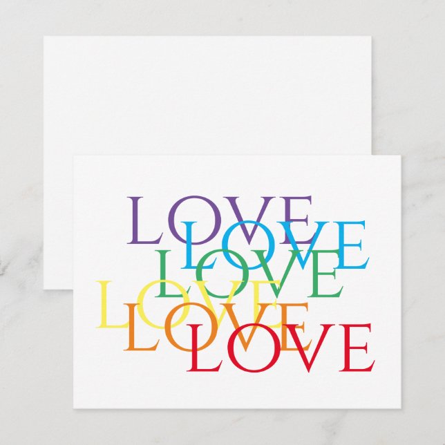 Carte Plat RAINBOW LOVE 4.25x6.25 (Devant / Derrière)