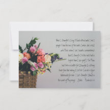 Carte Plat Sympathy Scripture Personnalisée P 61