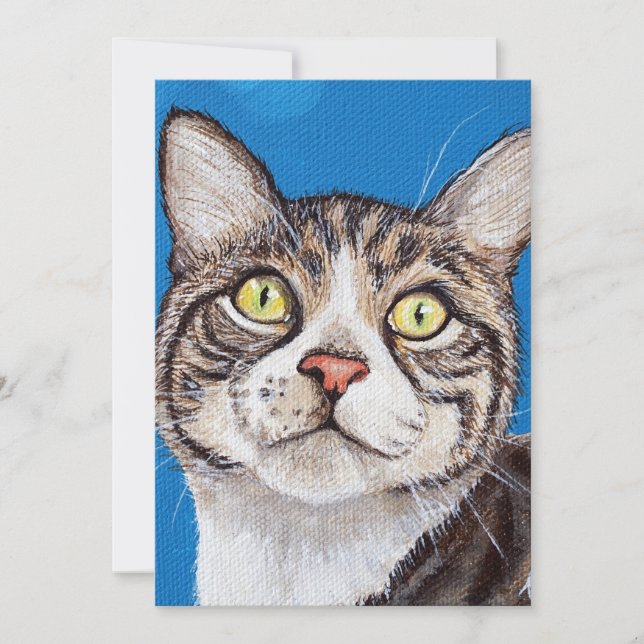 Carte plat Tabby Cat Peinture (Devant)