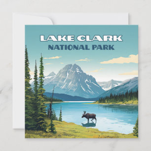 Carte plat Vintage Alaska Lake Clark National Park