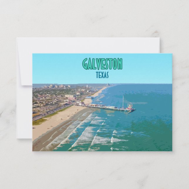 Carte Plat Vintage Galveston Texas Pier (Devant)
