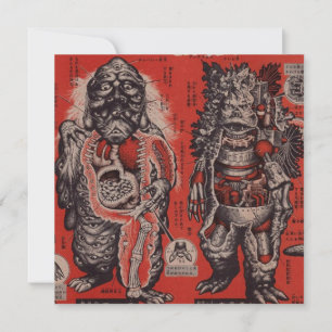Carte plat vintage japonaise Cutaway Monster