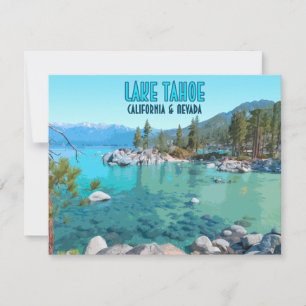 Carte plat Vintage Lake Tahoe California Nevada