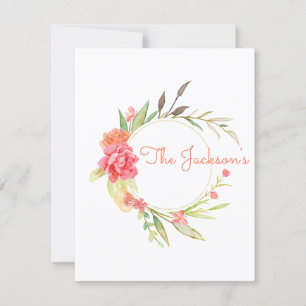 Carte plat Watercolor Garden