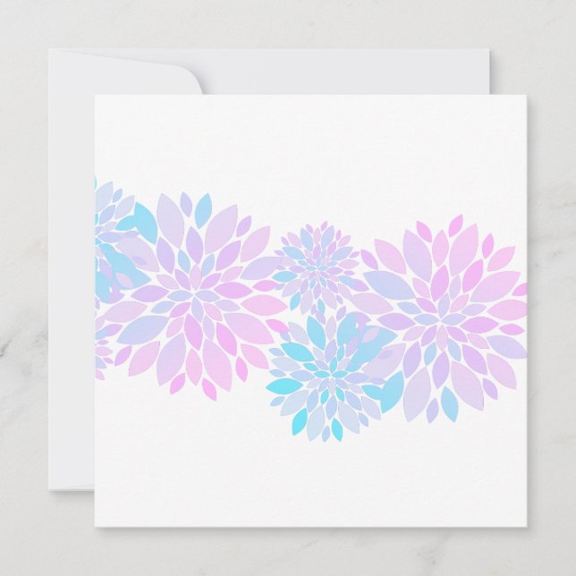 Carte plate à motif de fleurs aux pétales pastel (Devant)