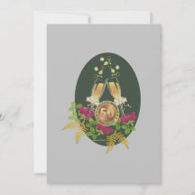 Carte plate anniversaire d'or