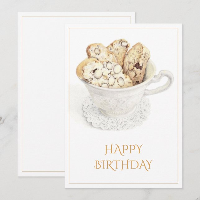 CARTE PLATE BISCOTTI Joyeux Anniversaire 5x7 (Devant / Derrière)