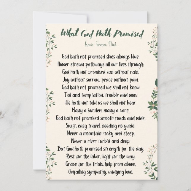 Carte plate Ce que Dieu a promis (Devant)