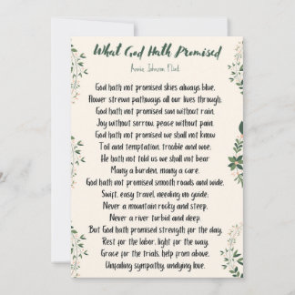 Carte plate Ce que Dieu a promis