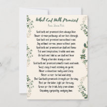 Carte plate Ce que Dieu a promis