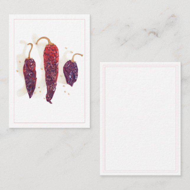 Carte plate CHILI PEPPERS 2,5x3,5 (Devant / Derrière)