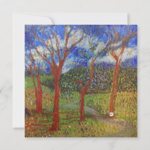 Carte plate colorée d'arbre