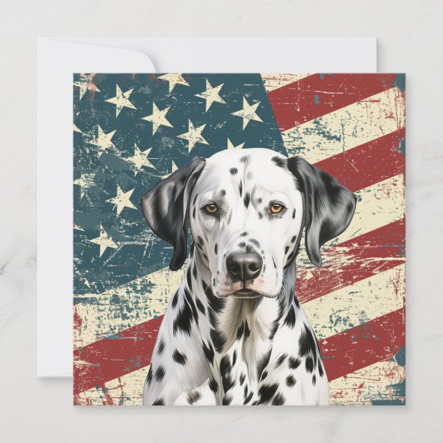 Carte plate dalmatien drapeau américain Grunge (Devant)