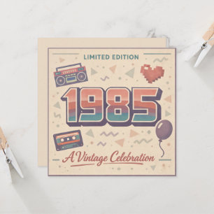 Carte plate d'anniversaire vintage 1985 – Édition