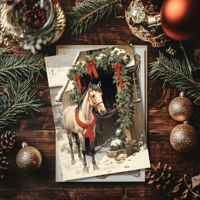 Carte plate de ferme à Noël avec écuries pour chev (Créateur téléchargé)