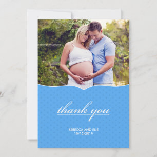 Carte plate de photo de baby shower de Merci