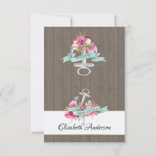 Carte plate de placement DIY Ruban et dentelle en  (Devant)