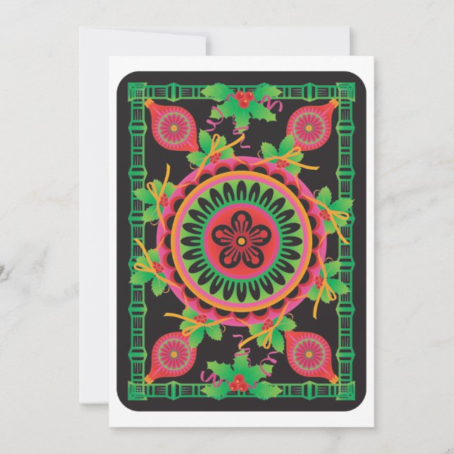 Carte plate de vœux pour Mah Jongg (Devant)