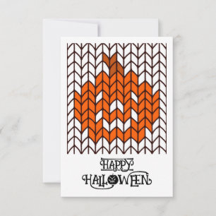 CARTE PLATE D'HALLOWEEN 3x5 CITROUILLE TRICOTÉE
