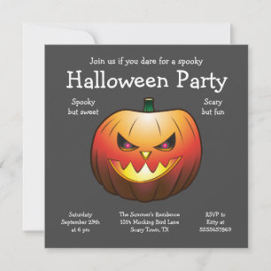 Carte plate d'invitation pour citrouille d'Hallowe