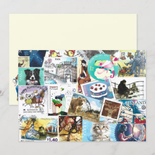 Carte plate Divers Timbres De Postage