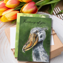 Carte plate élégante à aquarelle de cigogne "Pensa