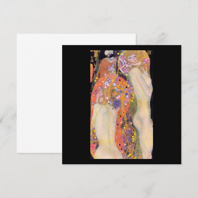 CARTE PLATE : GUSTAV KLIMT : SERPENTS D'EAU II (Devant / Derrière)