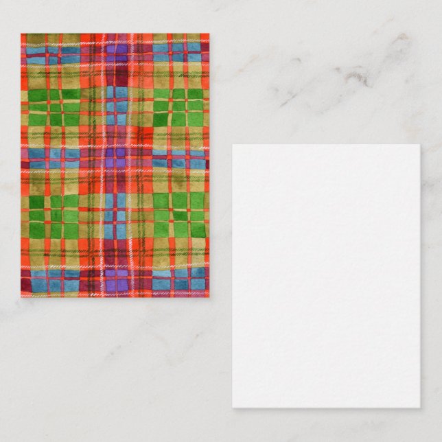 Carte plate MAC RAE TARTAN 3,5x2,5 (Devant / Derrière)