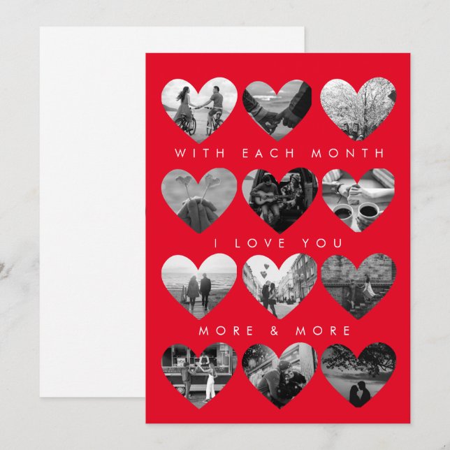 Carte plate personnalisable pour la Saint-Valentin (Devant / Derrière)