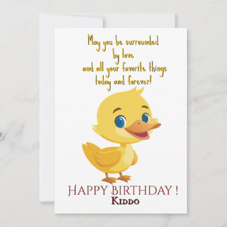 Carte plate pour l'anniversaire d'un enfant
