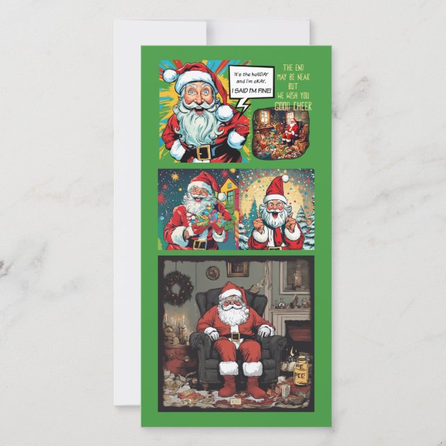 Carte plate Sad Père Noël (famille à famille) (Devant)