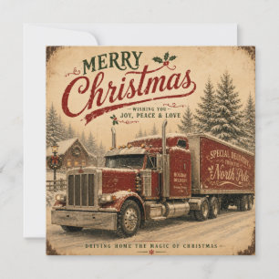 carte plate vintage camion de noël